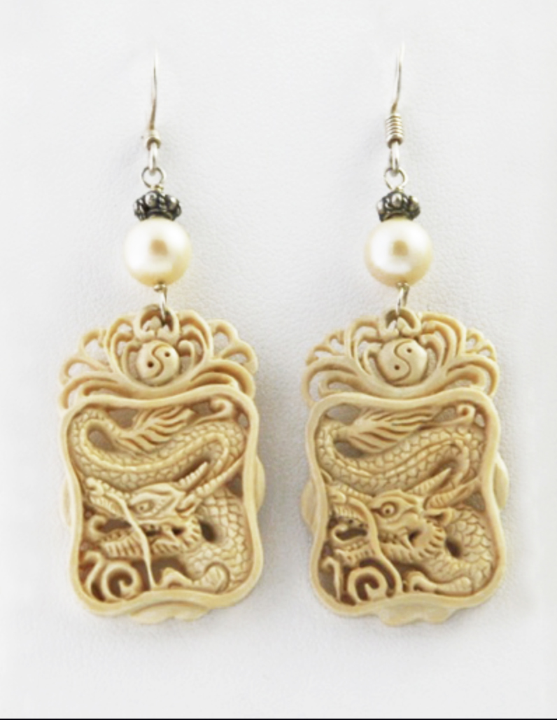 Pearl and Ivory Bali Earrings