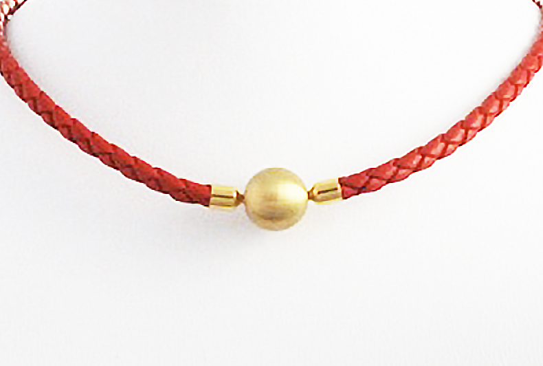 Red Braided Leather Necklace