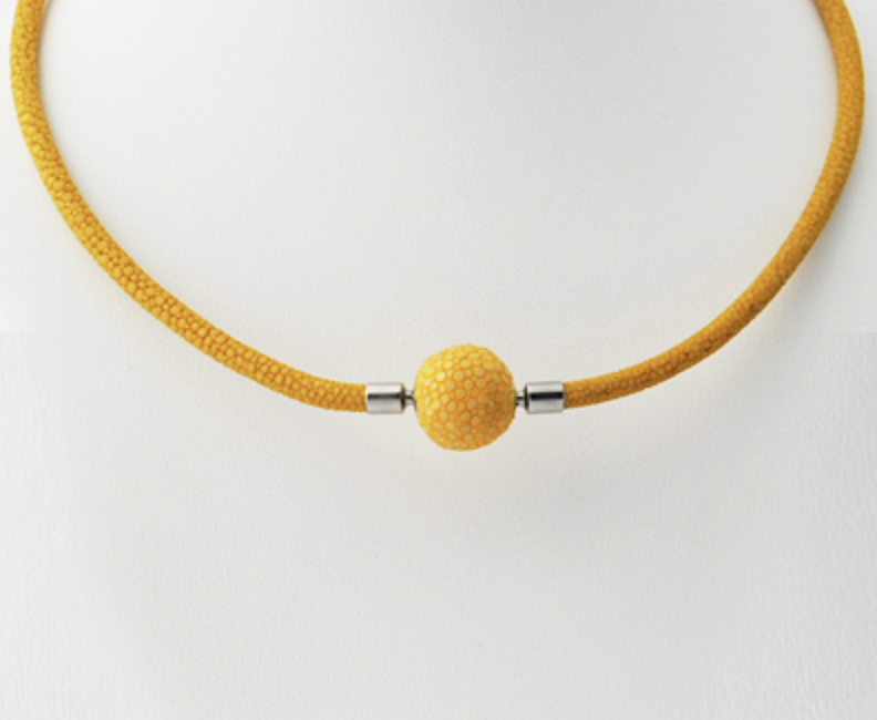 Yellow Stingray Leather Necklace