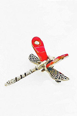 Mexican Coral + Sterling Silver Pin