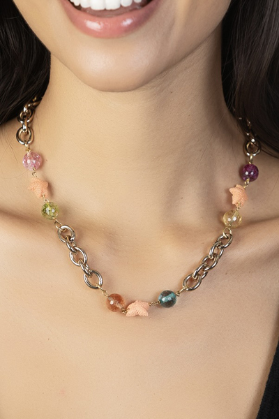 Woman Wearing Sunshine in an Italian Necklace