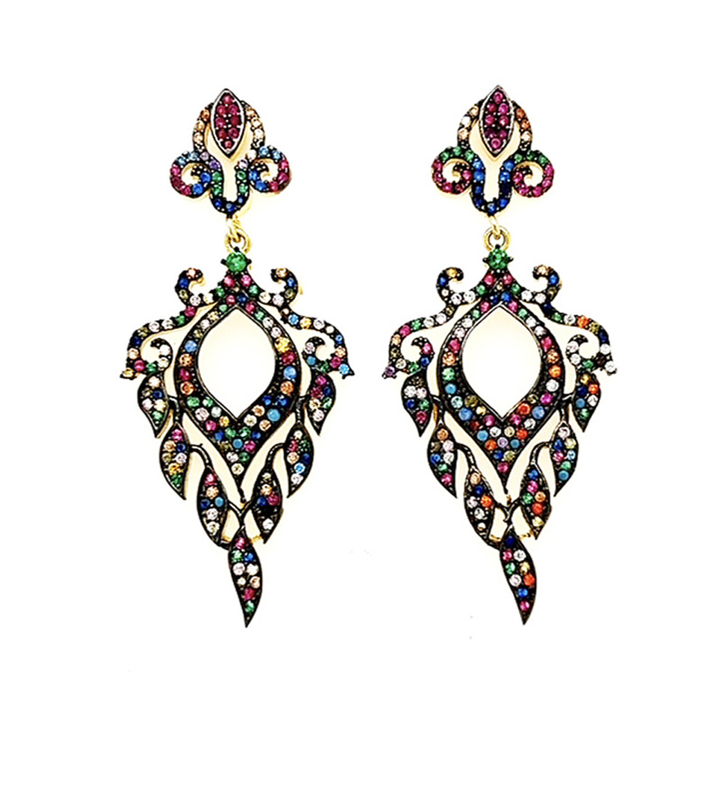 Teardrops of Stones in Earrings