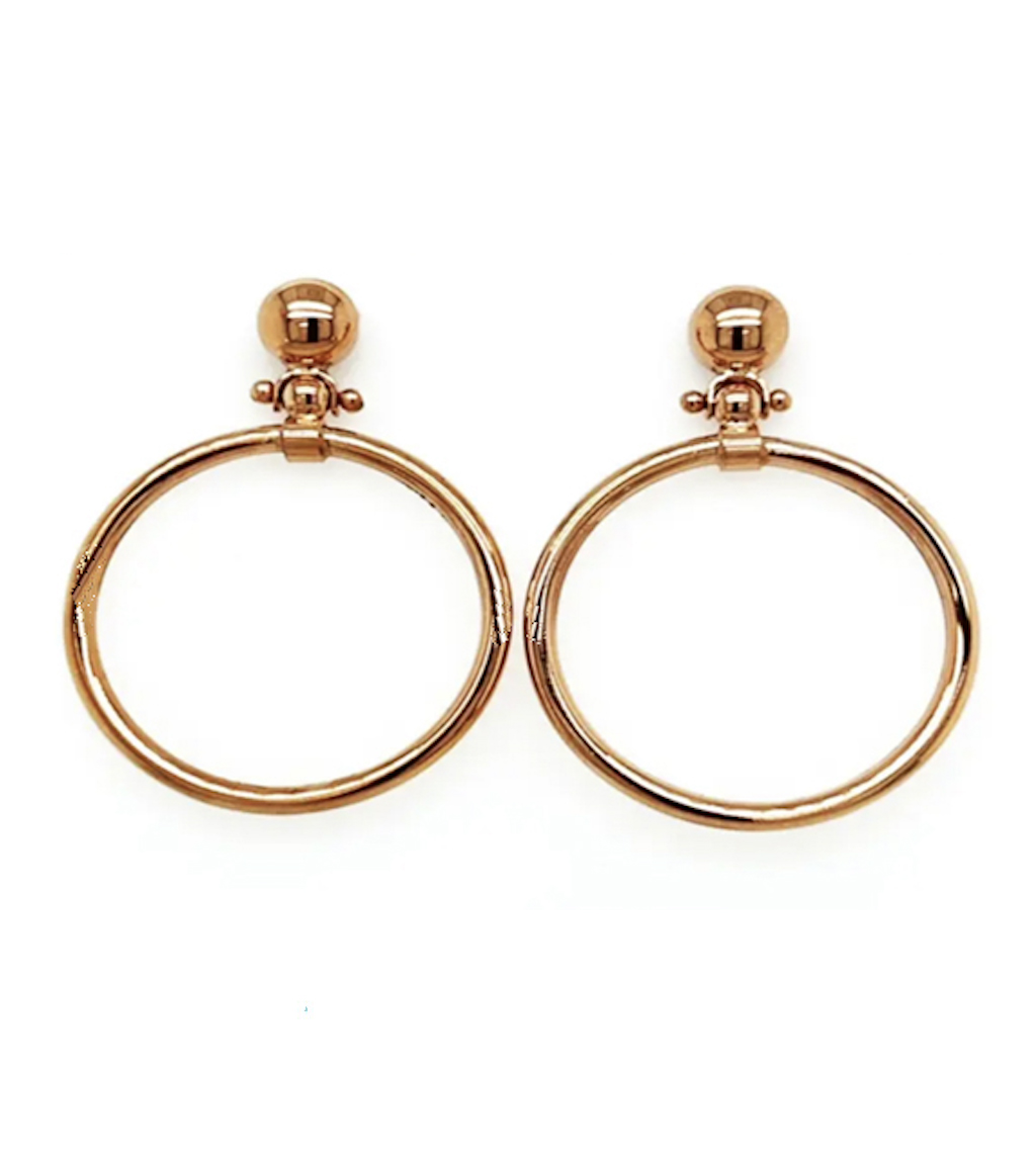 Rose Gold Italian Circle post Earrings
