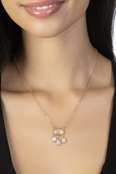 Woman Wearing Bragging about my French necklace