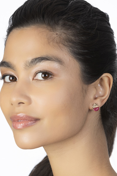 Woman Wearing Pink Colored Jade