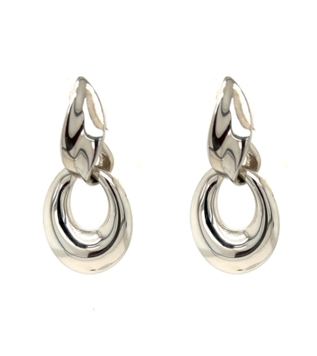 Oval Sterling Silver Italian Earrings