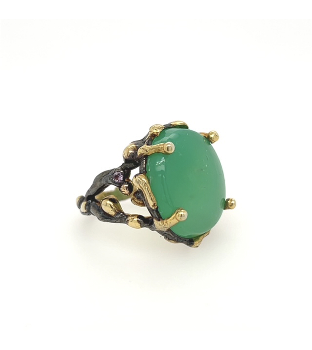 Green Chrysoprase Ring
