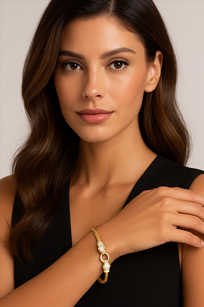 Italian Gold and White Bracelet - Image 2