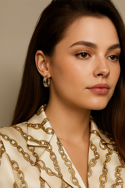 Waning Crescent Sterling Silver Earrings - Image 2