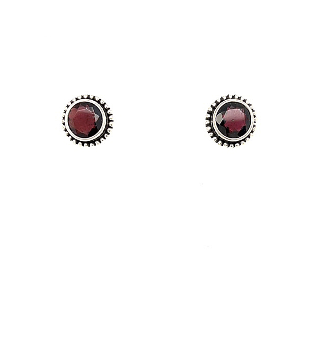 Deep Red Garnets in Sterling Silver Earrings
