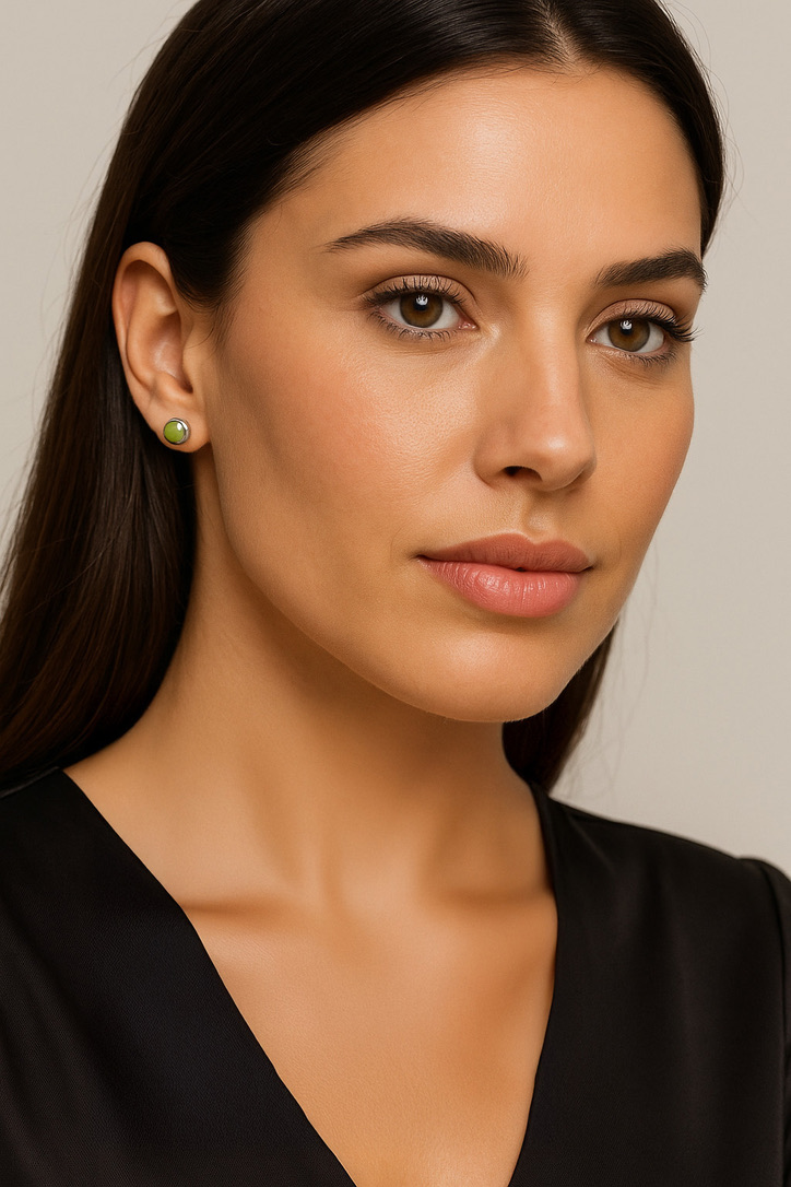 Green Serpentine Norwegian Studs - Image 2