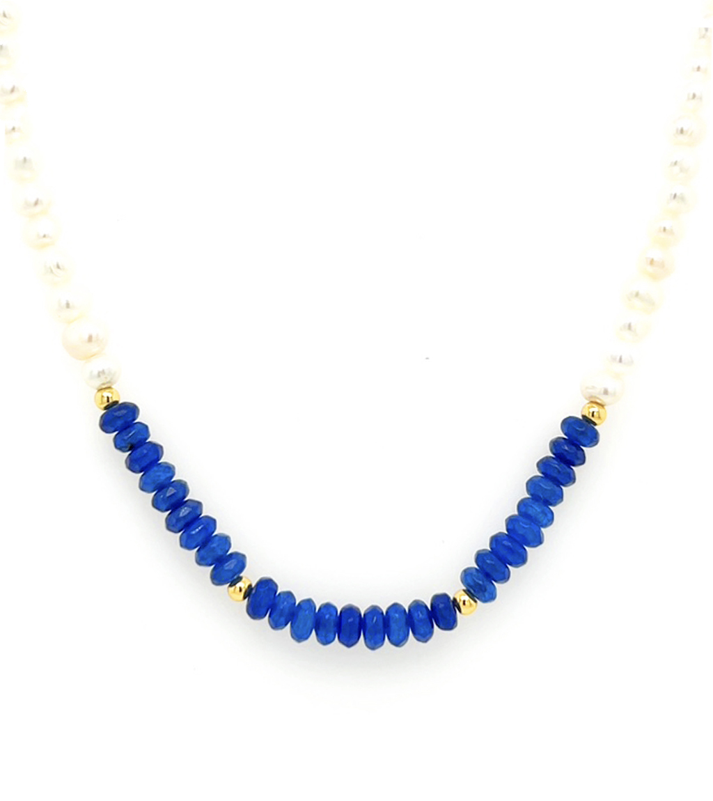 Lapis Lazuli and Freshwater Pearl Necklace