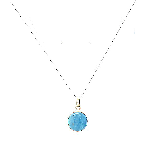 Blue Brag Stone Pendant on Sterling Silver Box Chain