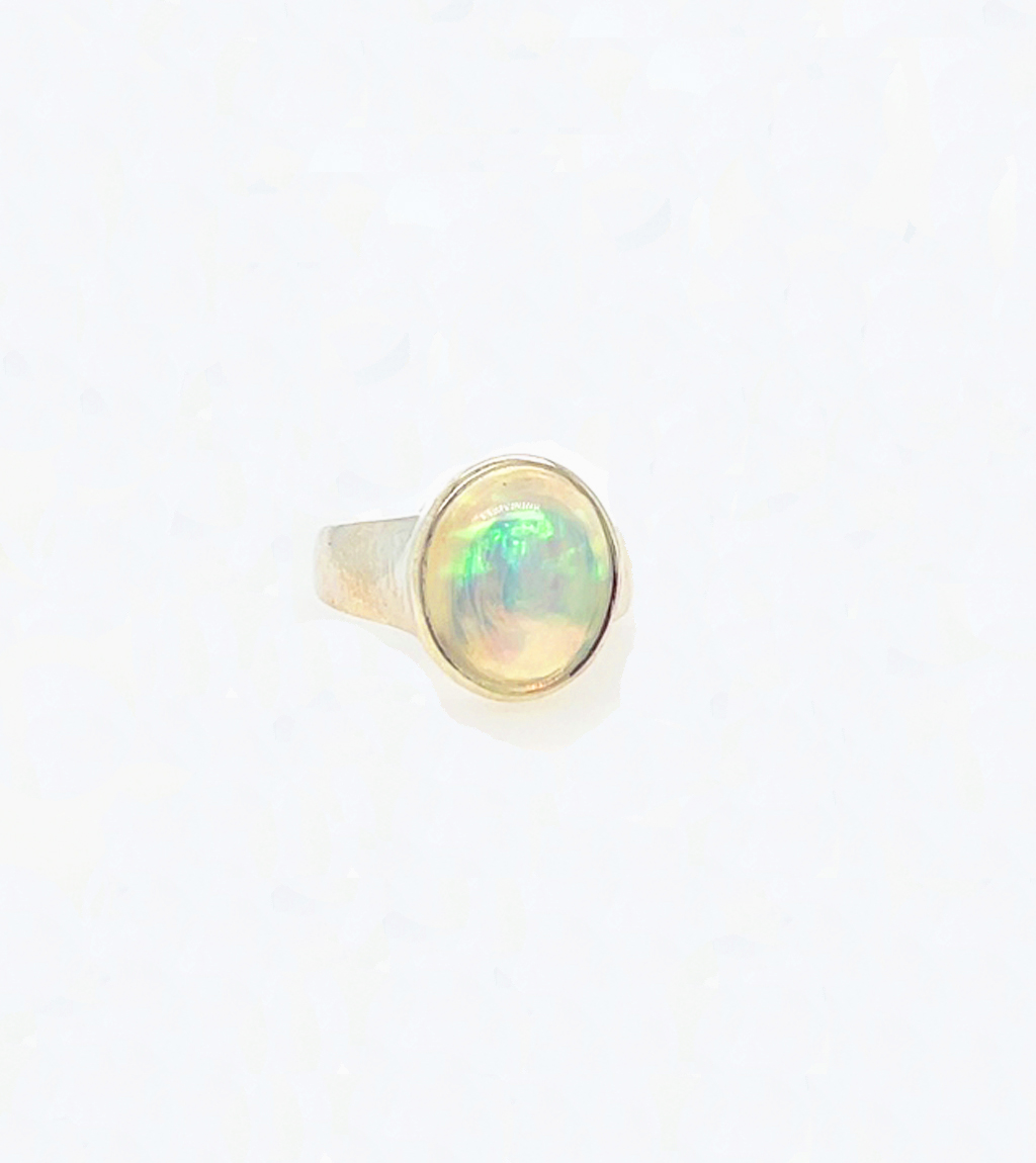 Oval Opal and Sterling Ring