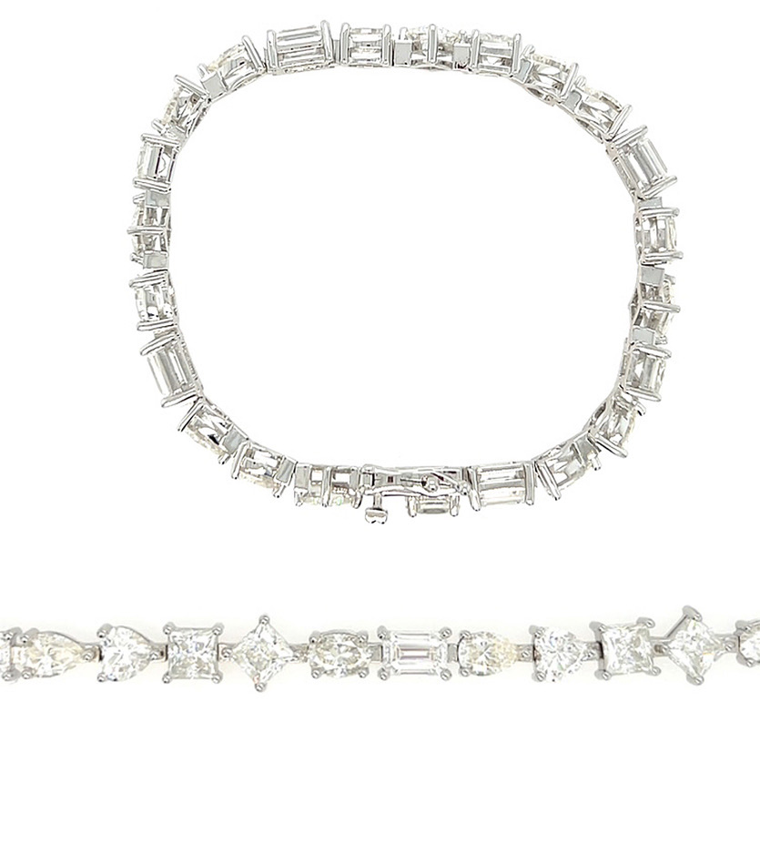 Many Shaped Moissanite Japanese Bracelet