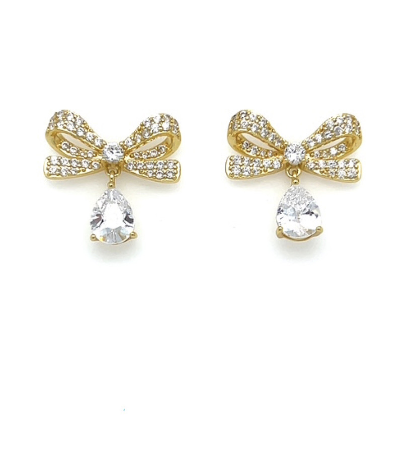 Bowed with a drop in French Earrings