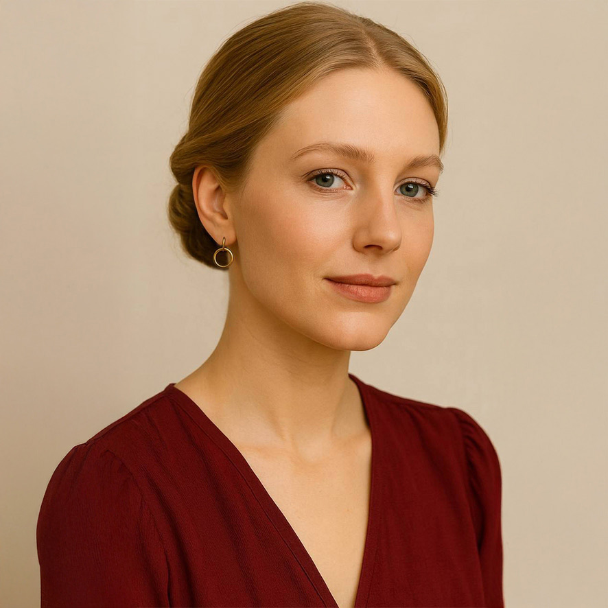 Woman Wearing Dutch Circle Earrings