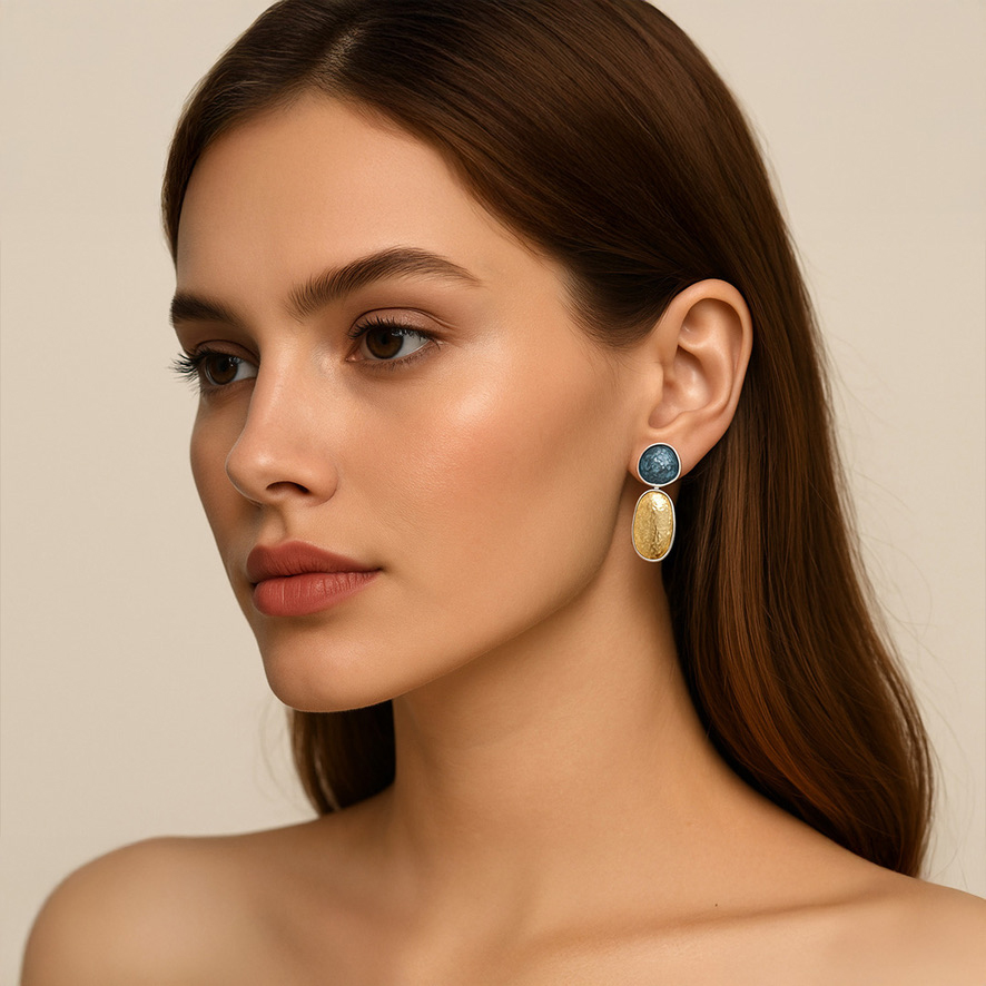 Woman Wearing Double Dutch Earrings