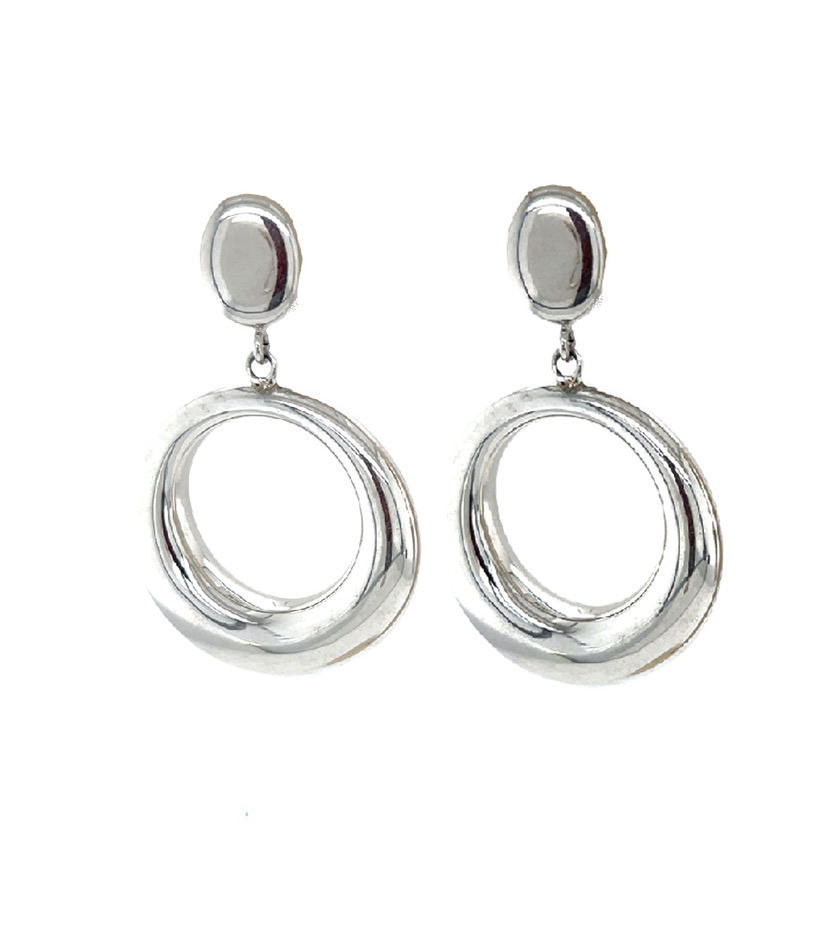 Italian Drop Hoop Earrings
