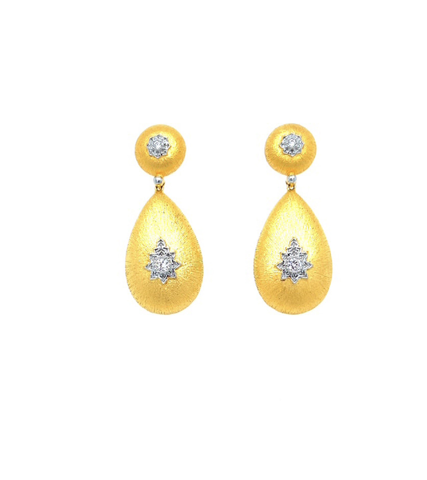 Gold tear drop Italian inspired Earrings