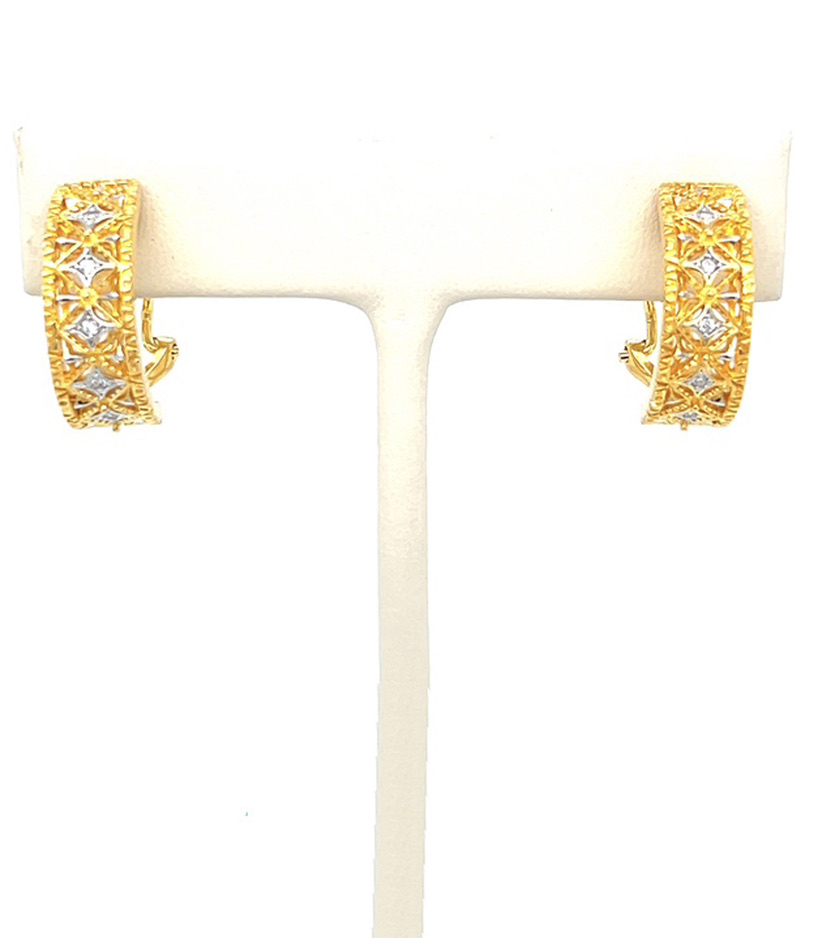 Gold and Diamond-like Hoop Earrings