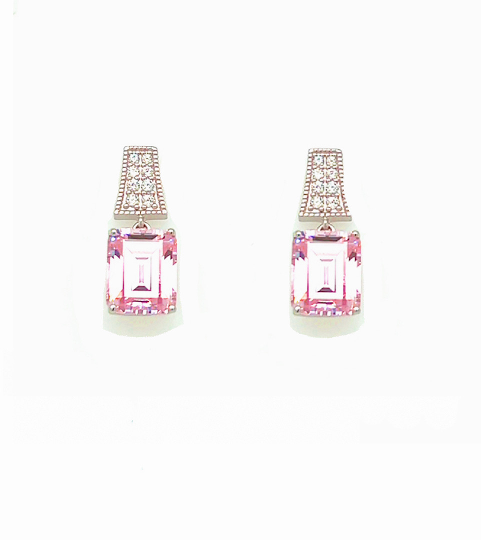 Pink Crystal Drop Earrings