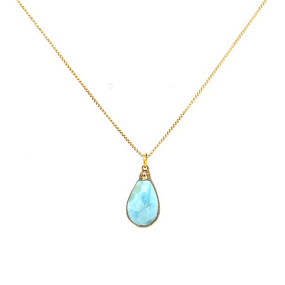 Larimar Tear Drop Necklace