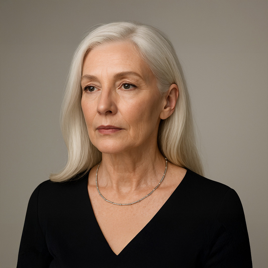 Woman Wearing Silver Dutch Necklace