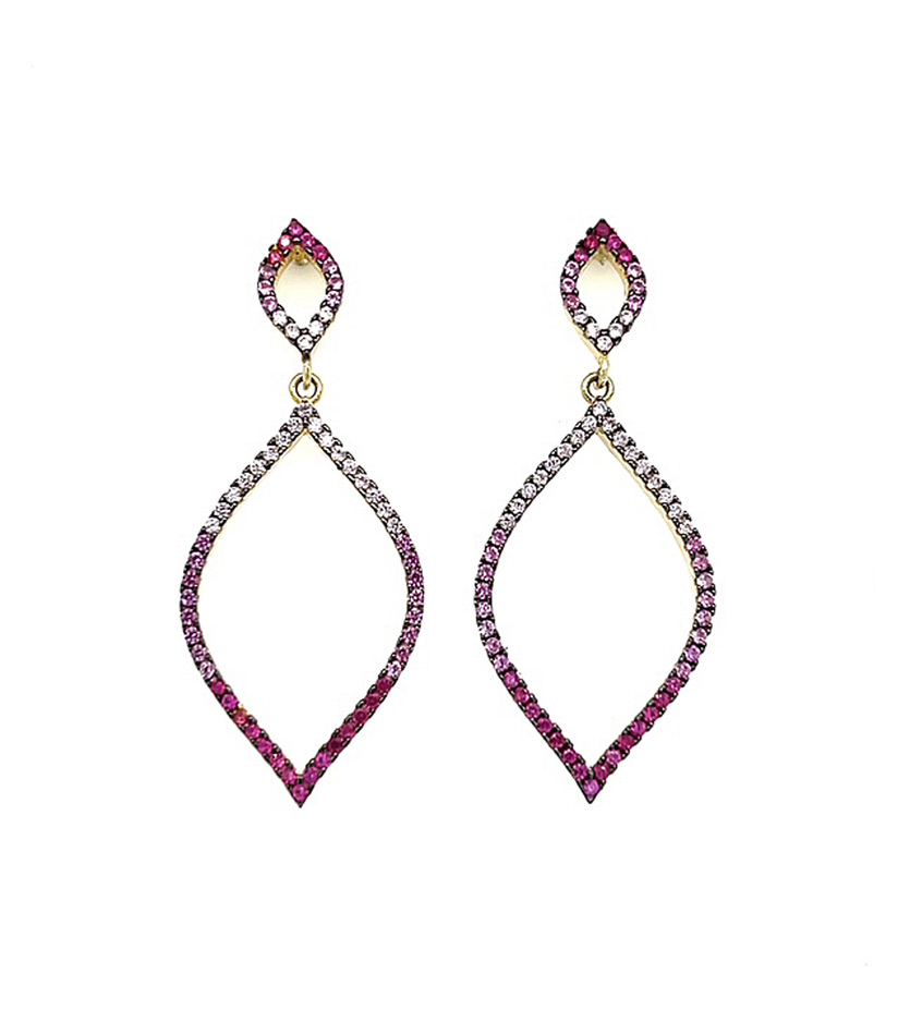 Shades of Pink in Crystal Earrings